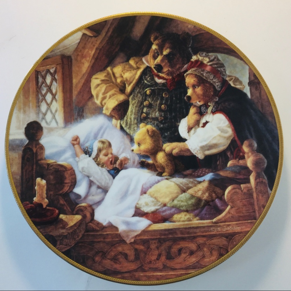 Vintage Plate Goldilocks and the 3 Bears Knowles 1991 Knowles 8.5"